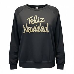 NWT Philosophy Women’s Black 'Feliz Navidad Sequence Sweatshirt - Size 3XL